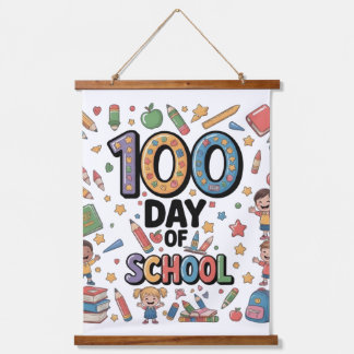 Tapisserie Suspendue T-Shirt Fun du 100ème jour d'école | Enfants color
