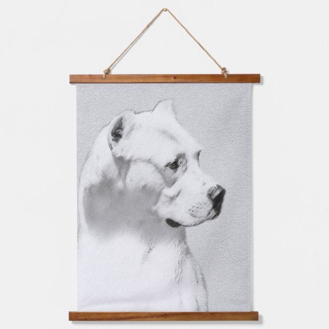 Tapisserie Suspendue Tableau Dogo Argentino - Art Chien original (Recto)