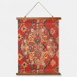 Tapisserie Suspendue Tapis Kilim Turc Rouge Antique Vieilli Murale
