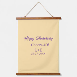 Tapisserie Suspendue Tchin 40 joyeux anniversaire violet orange pastel