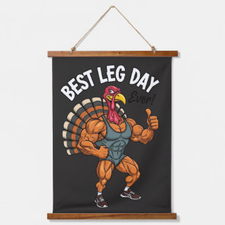 Tapisserie Suspendue Thanksgiving Leg Day Wood Topped Wall Tapestry