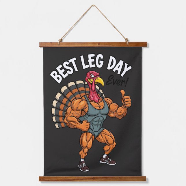 Tapisserie Suspendue Thanksgiving Leg Day Wood Topped Wall Tapestry (Recto)