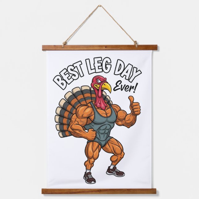 Tapisserie Suspendue Thanksgiving Leg Day Wood Topped Wall Tapestry (Recto)