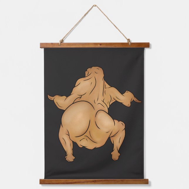 Tapisserie Suspendue Thanksgiving Twerkey Wood Topped Wall Tapestry (Recto)