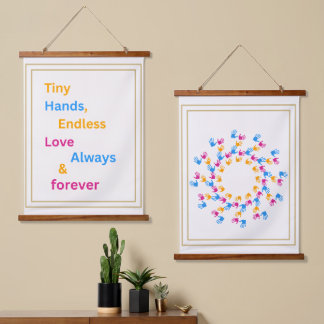 Tapisserie Suspendue Tiny Hands Endless Love –Family Handprint Wall art