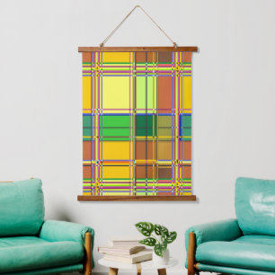 Tapisserie Suspendue Tissu coloré des Caraïbes Madras Tartan