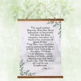 Tapisserie Suspendue Titus 2 Woman Scripture Vintage Cottagecore 