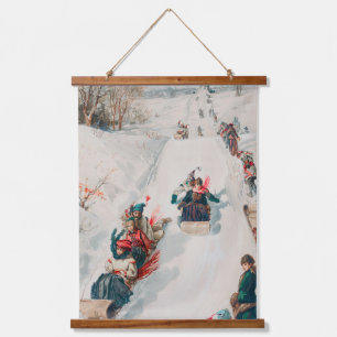 Tapisserie Suspendue "Tobogganing", Chromolithographie, Louis Prang & C