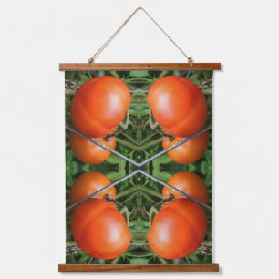 Tapisserie Suspendue Tomates De Jardin Rouge Ripe Sur La Vigne Abstrait