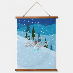 Tapisserie Suspendue TOP Ne manquez pas avec Ski Girl accrocher tapisse