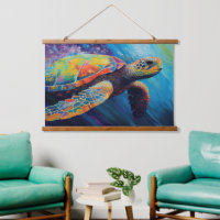 Tortue de mer à l'aquarelle
