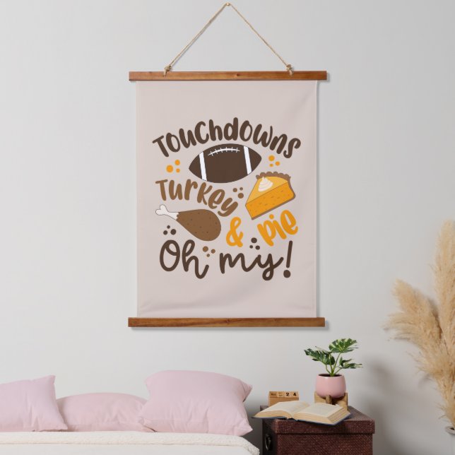 Tapisserie Suspendue Touchdowns Turquie & tarte | Oh, mon (Chambre à coucher)
