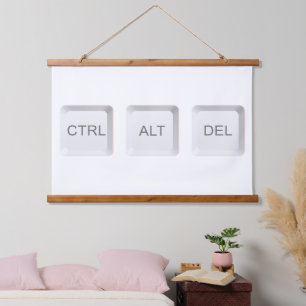 Tapisserie Suspendue Touches CTRL ALT DEL de SlipperyJoe trois blanches