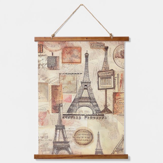 Tapisserie Suspendue Tour Eiffel Vintage (Recto)