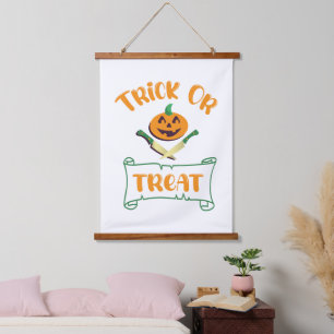 Tapisserie Suspendue Tracer ou traiter les os croisés Halloween visage 