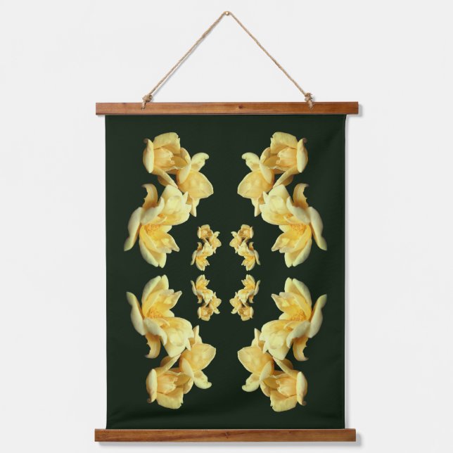 Tapisserie Suspendue Trio rose jaune Abstrait (Recto)