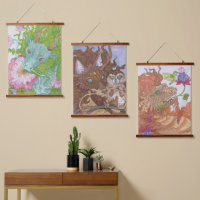 Triptyque de Dragon de la Nature Florale