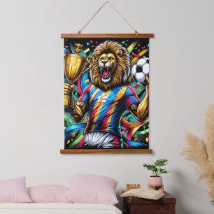 Tapisserie Suspendue Trophée de football champion de soccer Lion Victoi