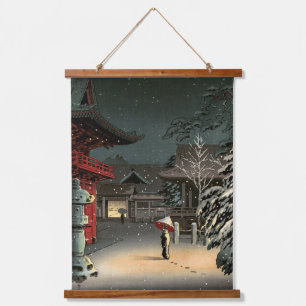 Tapisserie Suspendue Tsuchiya Koitsu - Neige au temple de Nezu
