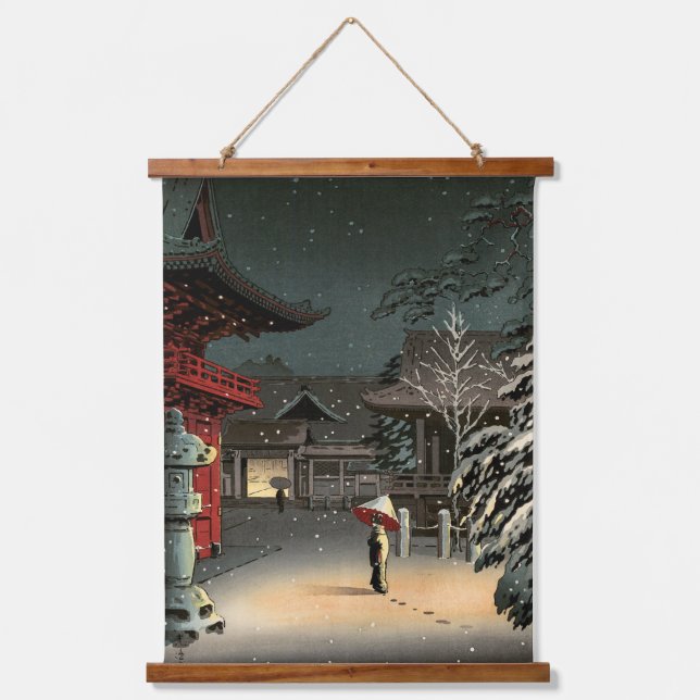 Tapisserie Suspendue Tsuchiya Koitsu - Neige au temple de Nezu (Recto)