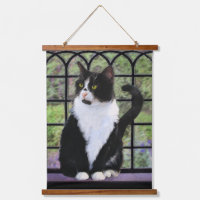 Tuxedo Chat dans la peinture de fenêtre Art animal