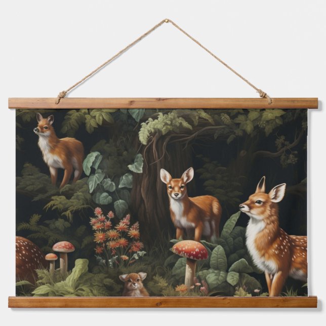 Tapisserie Suspendue Twilight Forest Friends Botanical (Devant)