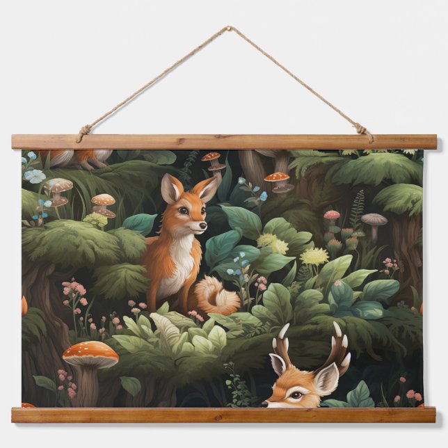 Tapisserie Suspendue Twilight Forest Friends Botanical (Devant)