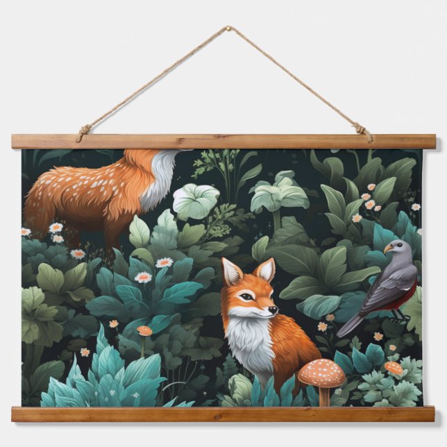 Tapisserie Suspendue Twilight Forest Friends Botanical (Devant)