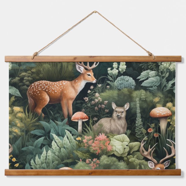 Tapisserie Suspendue Twilight Forest Friends Botanical (Devant)