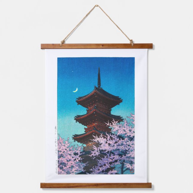 Tapisserie Suspendue ukiyoe - hasui - m08 - Soirée du printemps - (Recto)