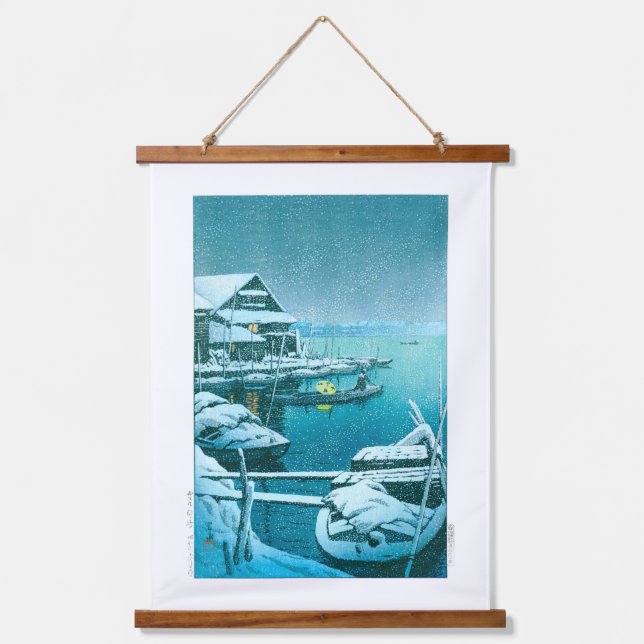 Tapisserie Suspendue ukiyoe - hasui - No.27 Neige à Mukōjima - (Recto)