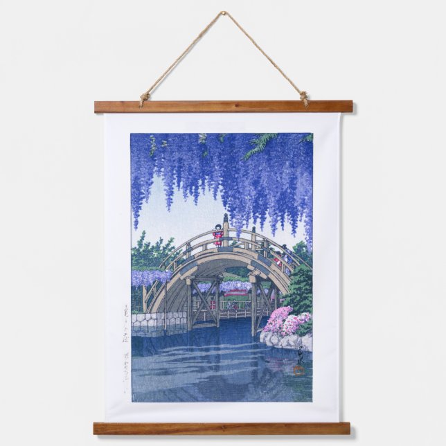 Tapisserie Suspendue ukiyoe - hasui - No.34 Wisteria à Kameido - (Recto)