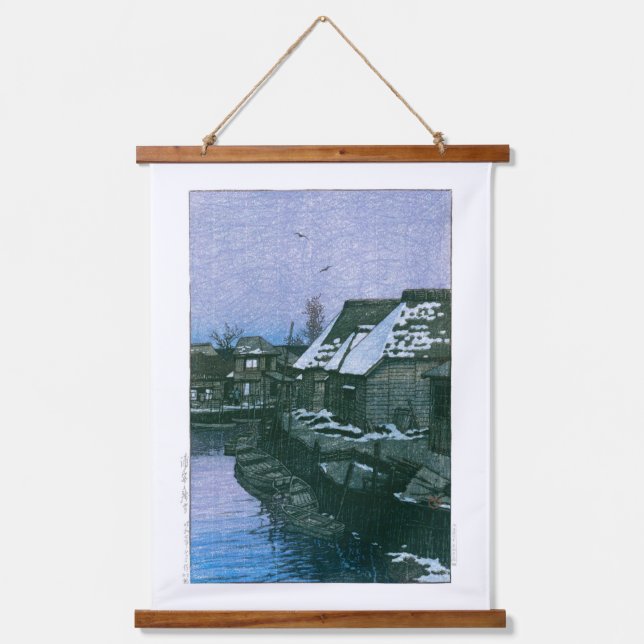 Tapisserie Suspendue ukiyoe - hasui - No.41 Neige sonnante à Urayasu - (Recto)