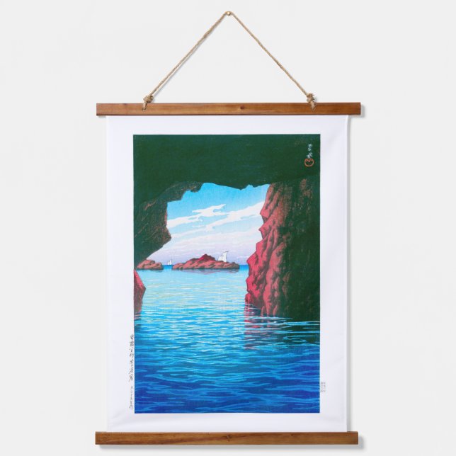 Tapisserie Suspendue ukiyoe - hasui - No.47 Kojaku Cavern, Oga ... (Recto)