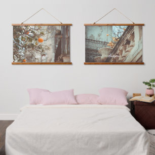 Tapisserie Suspendue Un Oranger dans une vieille ville romantique