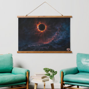 Tapisserie Suspendue Une éclipse solaire époustouflante Art AI par Xzen