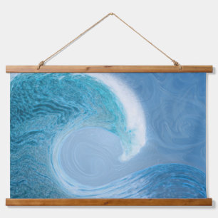 Tapisserie Suspendue Vague Bleue Artistique
