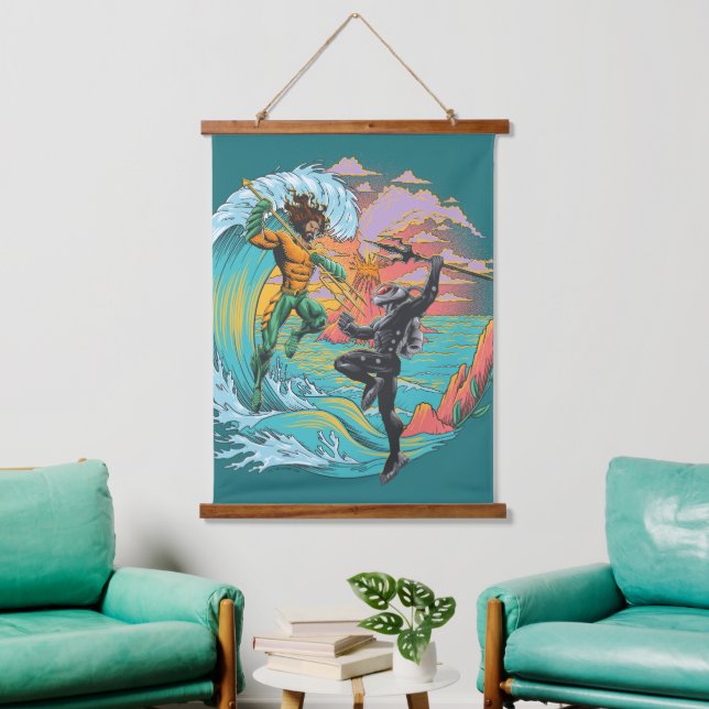 Tapisserie Suspendue Vague marémotrice Aquaman & Black Manta (Salon)