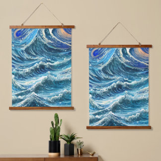 Tapisserie Suspendue Vagues de l'océan bleu