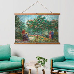 Tapisserie Suspendue Van Gogh Garden à Montmartre avec amoureux