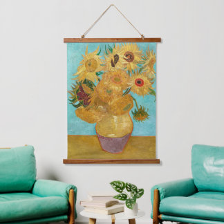 Tapisserie Suspendue Vase avec douze tournesols par Vincent Van Gogh