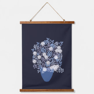 Tapisserie Suspendue Vase floral bleu