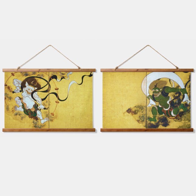 Tapisserie Suspendue Vent dieu et Thunder dieu, Tawaraya Sotatsu (Double)