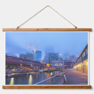 Tapisserie Suspendue Ville de Seattle sur Foggy Morning