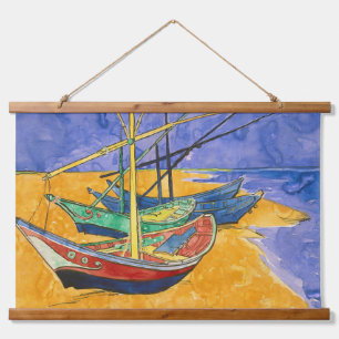 Tapisserie Suspendue Vincent van Gogh - Bateaux de pêche sur la plage