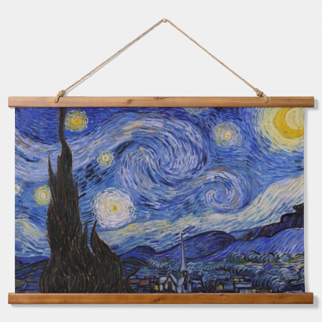 Tapisserie Suspendue Vincent Van Gogh - La nuit étoilée (Devant)