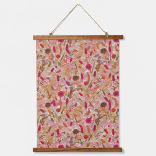 Tapisserie Suspendue Vintage été Boho Fleur sauvage Pampas Grandes