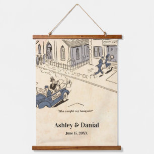 Tapisserie Suspendue Vintage Retro Funny Vieux Couple les années 50 Mar