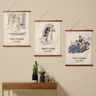 Tapisserie Suspendue Vintage Retro Mid Century Moderne Mariage classiqu
