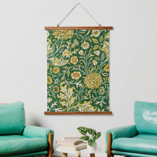 Tapisserie Suspendue Vintage William Morris Cherwell Vert Floral Art